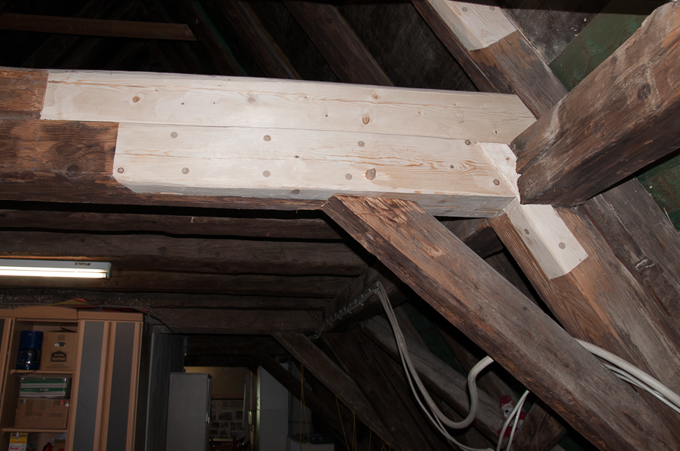 Dachstuhl in der Bühne