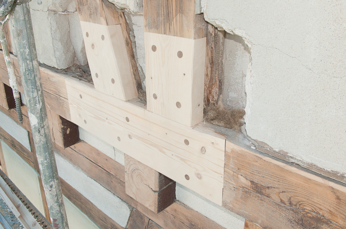 Holzfachwerk nach Erneuerung